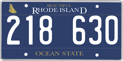 RI license plate 218630