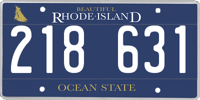 RI license plate 218631