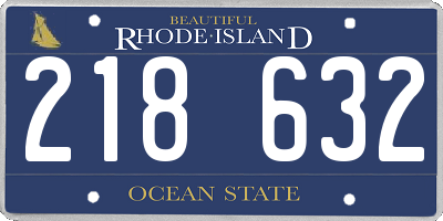 RI license plate 218632