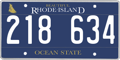 RI license plate 218634