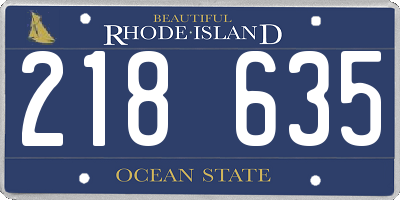 RI license plate 218635