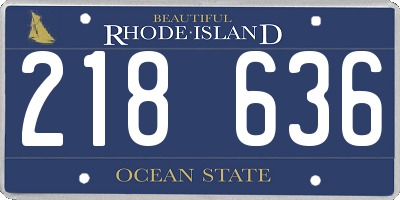 RI license plate 218636