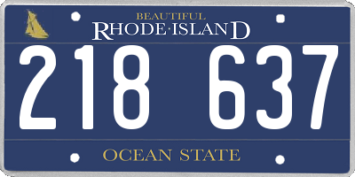 RI license plate 218637