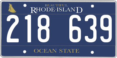 RI license plate 218639