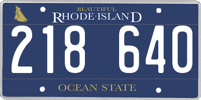 RI license plate 218640