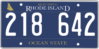 RI license plate 218642