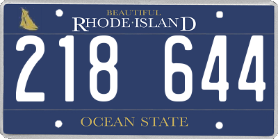 RI license plate 218644