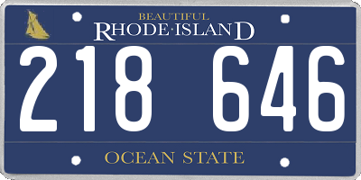 RI license plate 218646