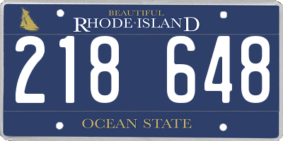 RI license plate 218648