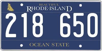 RI license plate 218650