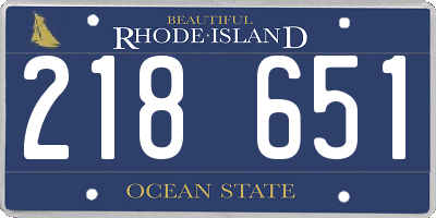 RI license plate 218651