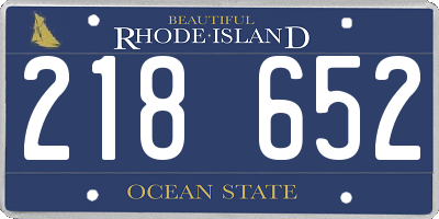 RI license plate 218652