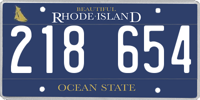 RI license plate 218654