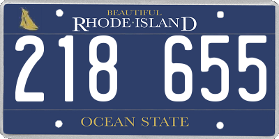 RI license plate 218655