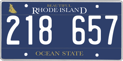 RI license plate 218657