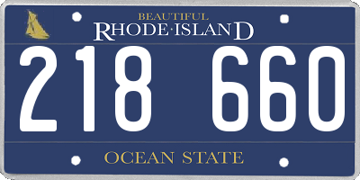 RI license plate 218660
