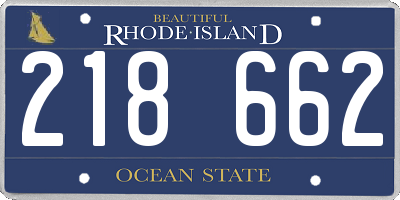 RI license plate 218662