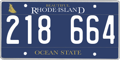 RI license plate 218664