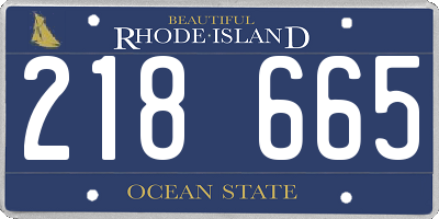 RI license plate 218665