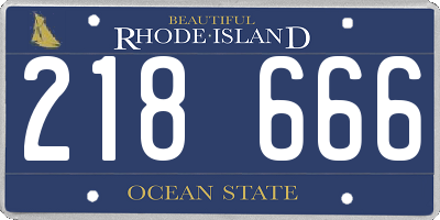 RI license plate 218666