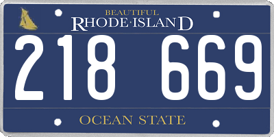 RI license plate 218669