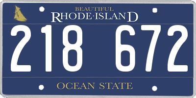 RI license plate 218672