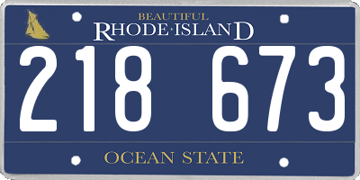 RI license plate 218673