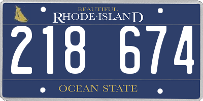 RI license plate 218674
