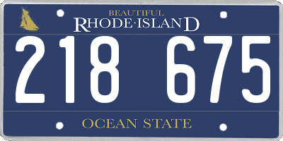 RI license plate 218675