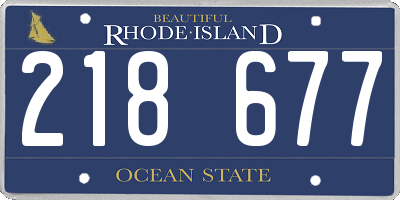 RI license plate 218677