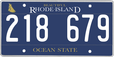 RI license plate 218679