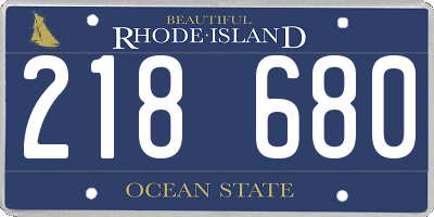 RI license plate 218680