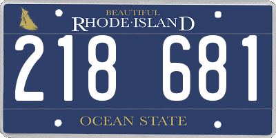 RI license plate 218681