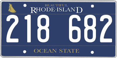 RI license plate 218682