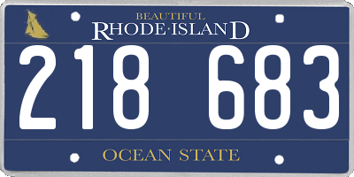 RI license plate 218683