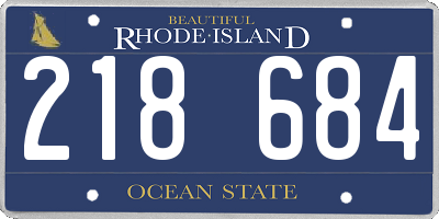 RI license plate 218684