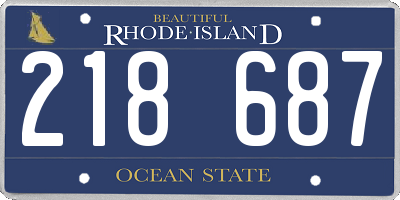 RI license plate 218687