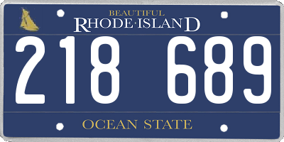 RI license plate 218689