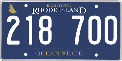 RI license plate 218700