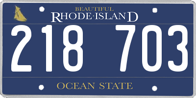 RI license plate 218703