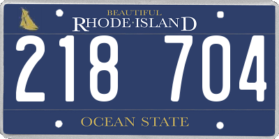 RI license plate 218704