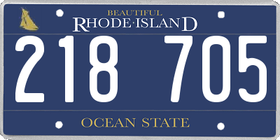 RI license plate 218705
