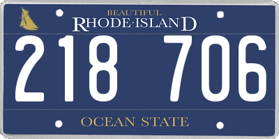 RI license plate 218706
