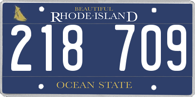RI license plate 218709