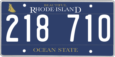 RI license plate 218710