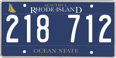 RI license plate 218712