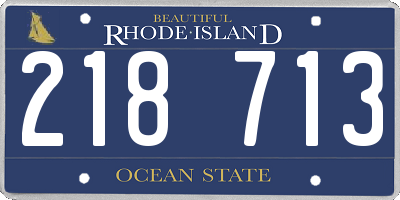 RI license plate 218713