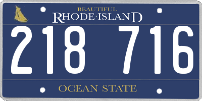 RI license plate 218716