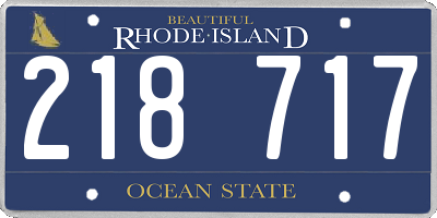 RI license plate 218717