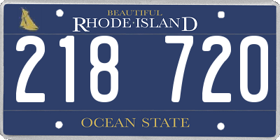 RI license plate 218720